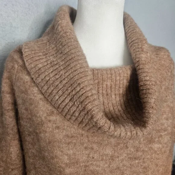 Aritzia Wilfred Free Women's Alpaca Wool Blend Beige Cowl Neck Sweater SZ Small - Picture 7 of 13